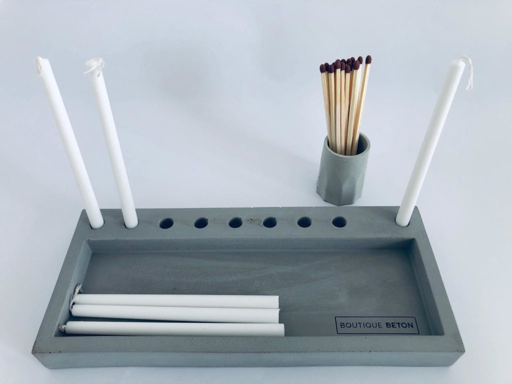 Flat Concrete Hanukkah Menorah