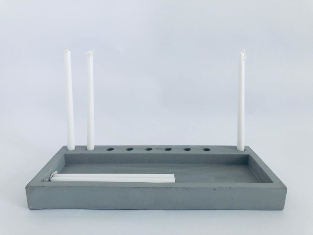 Flat Concrete Hanukkah Menorah
