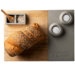 Terrific Concrete & Wood Bread Board With Hebrew Lettering