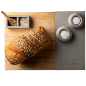 Terrific Concrete & Wood Bread Board With Hebrew Lettering