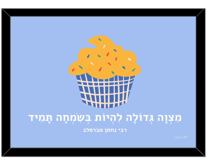 Tasty Cupcake Illustration With Hebrew Lettering