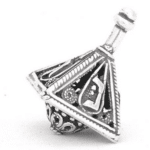 Unique Ancient Filigree Design Silver Triangle Shape Dreidel