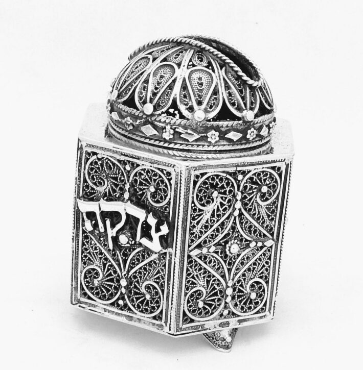 Tiny Size Vintage Style Hexagonal Charity Box From Pure Silver