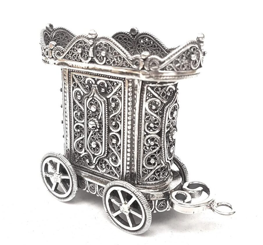 Small Glorious Chariot Silver Candle Holder for Havdalah