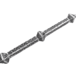 Mid Size Silver Yad Torah with 3 Square Shape Balls