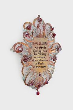 Beautiful Colorful Floral Hamsa Home Blessing in English