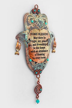 Amazing Copper Hamsa With Home Blessing