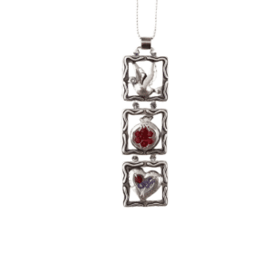 Heart and Dove Mobile-Shaped Pendant