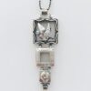 Beautiful 925 Sterling Silver Statement Necklace With Dove  & Squares