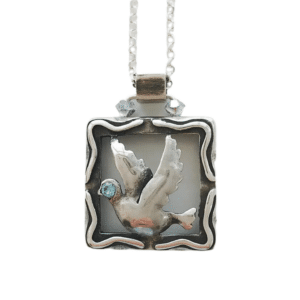 Beautiful Sterling Silver Hollow Dove Necklace