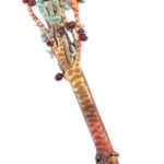 Unique Tree Shaped Copper Mezuzah Case With Beads