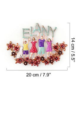 Personalized Floral One-of-a-Kind 3D Copper Door Sign With Colorful Glass Beads
