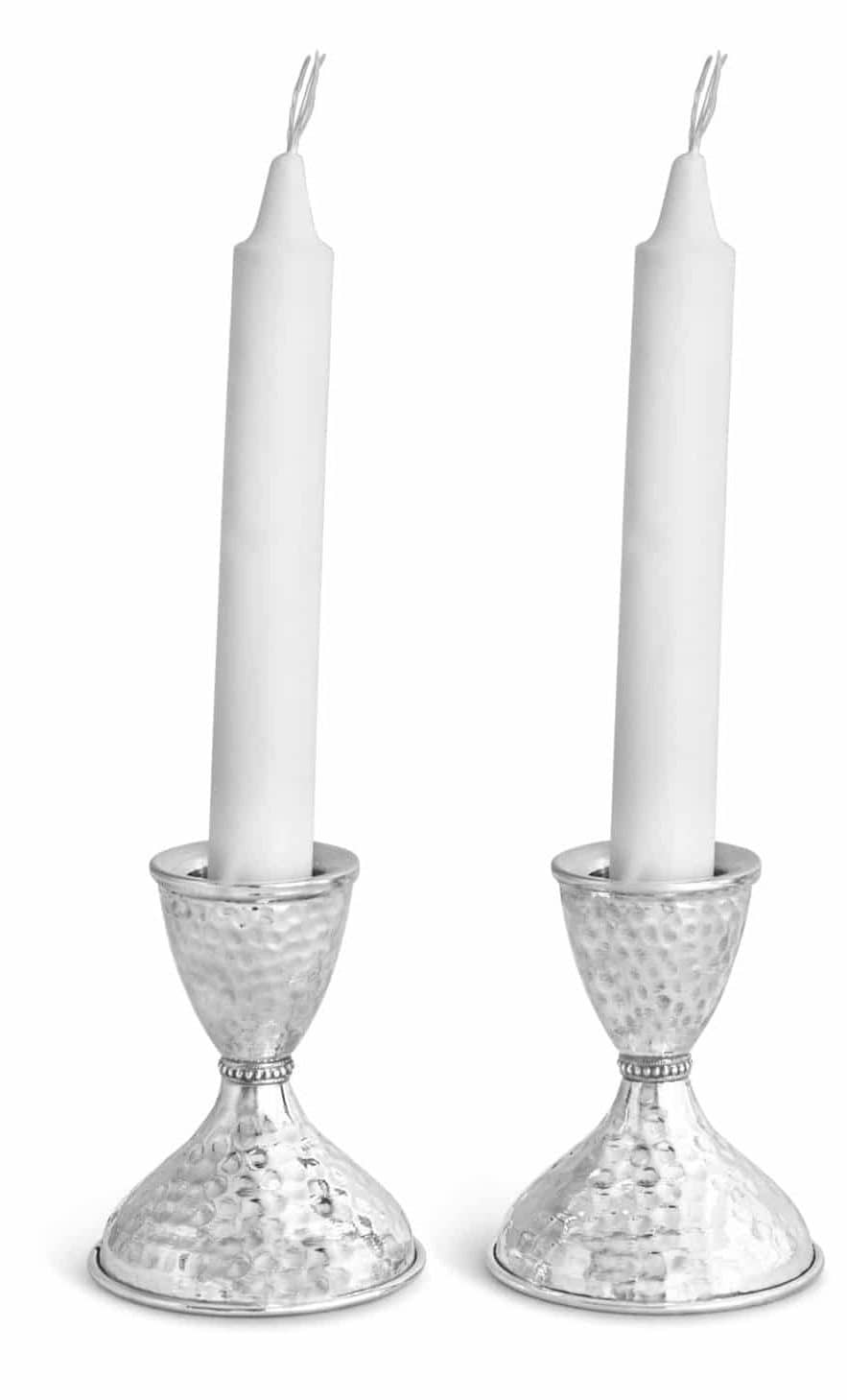 Small Sterling Silver Hammered Candlesticks