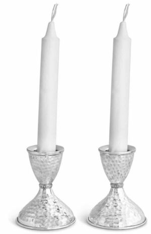 Small Sterling Silver Hammered Candlesticks