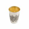 Old style kiddush Cup Geometric lines & Plate