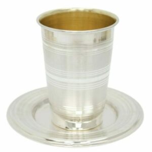 Straight Kiddush Cup with Plate