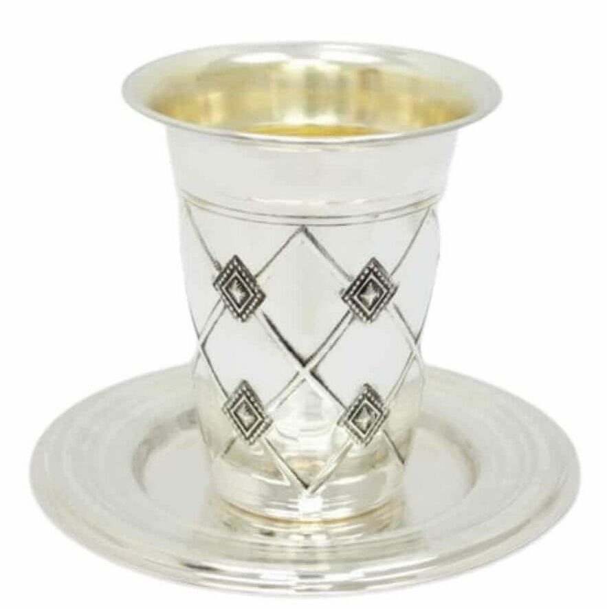 Geometric Shape Silver Kiddush Cup