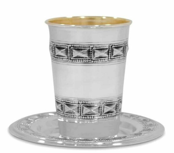 Sterling Silver Cup With square design on the cup