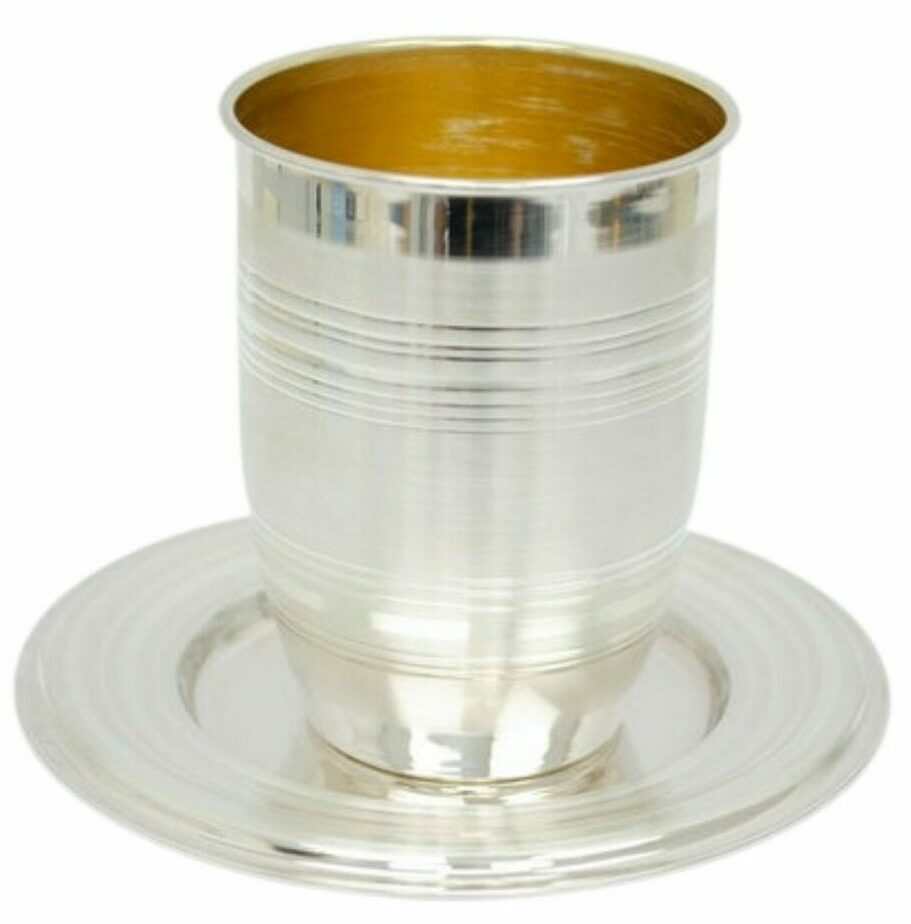 Contemporary design set kiddush Cup & Plate