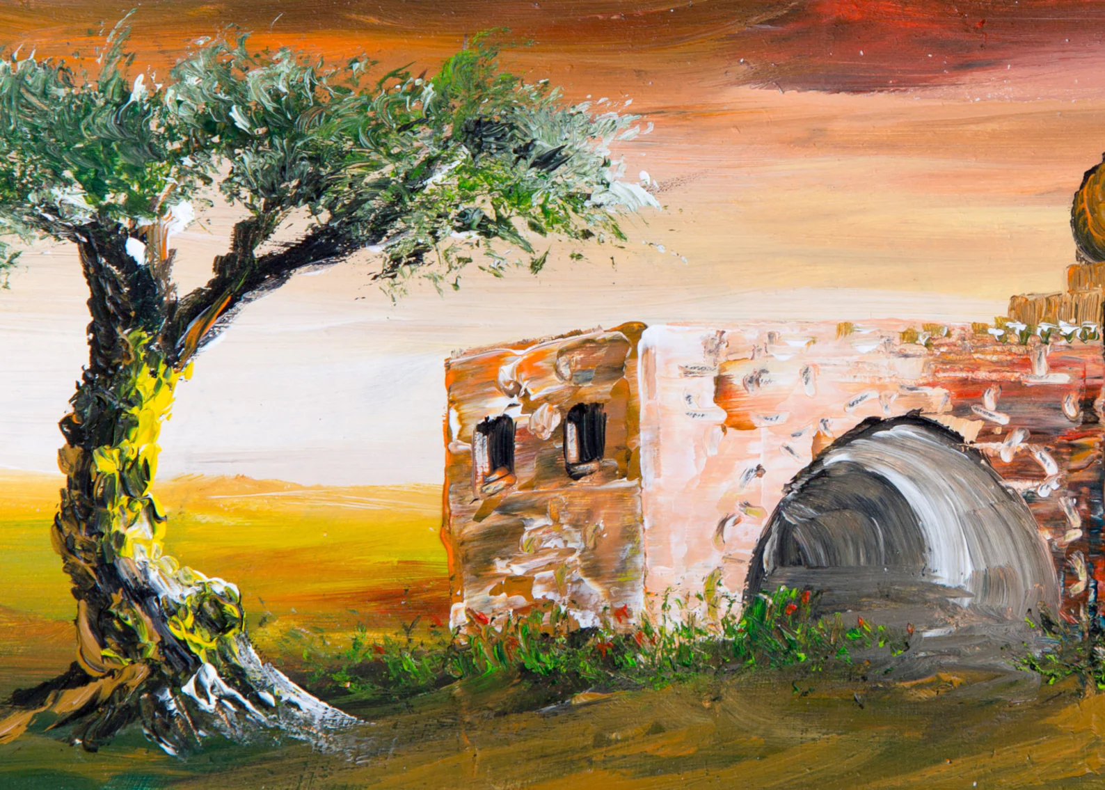 Betlehem Landscape Rustic Oil Painting and Home Décor