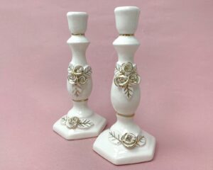 Floral Ceramic Candlesticks