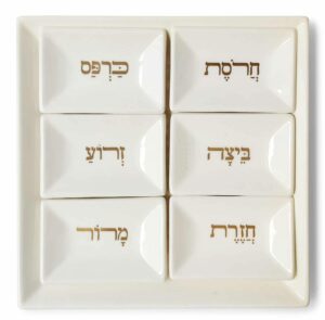Beautiful Seder Plate Decorated Passover plate made of ceramic