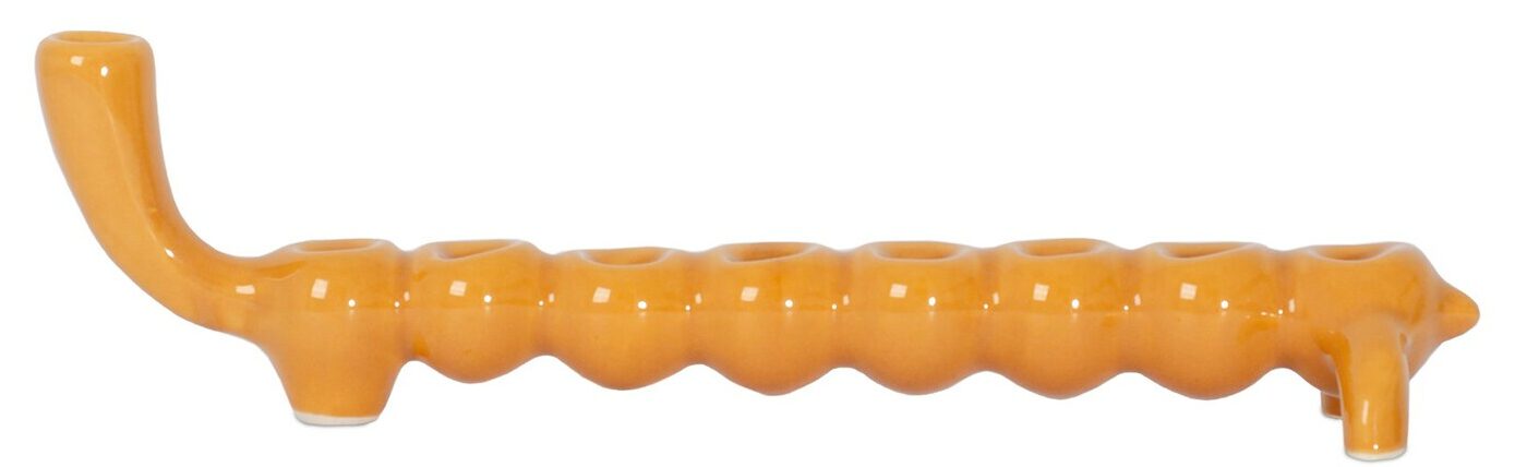 Hanukkah Caterpillar Menorah Orange Designed