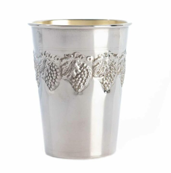 Sterling Silver Grapes Kiddush Cup