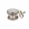 Adorable sterling silver & glass honey dish for Rosh Hashanah