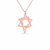 14K Yellow Gold Free Style Art Star Necklace