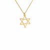 Simple Star of David Hollow Gold Necklace
