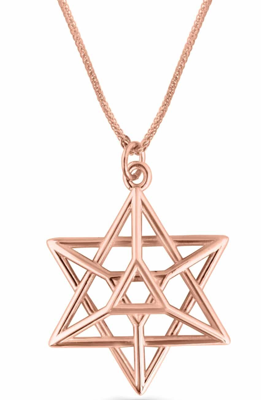 Double Gold 3D Star of David Necklace