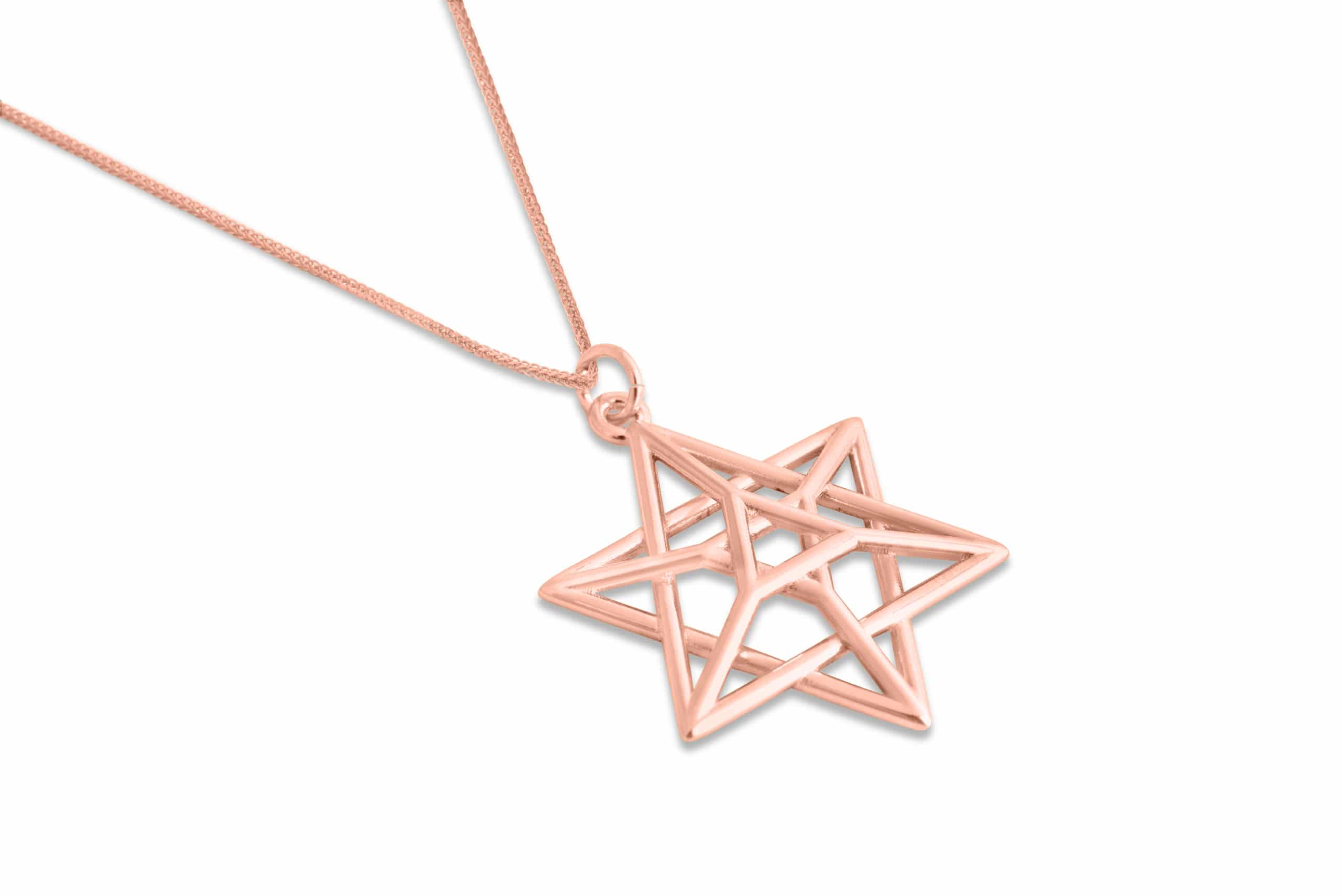 Double Gold 3D Star of David Necklace