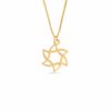 Rounded & Swirl 14K Yellow Gold Star Necklace
