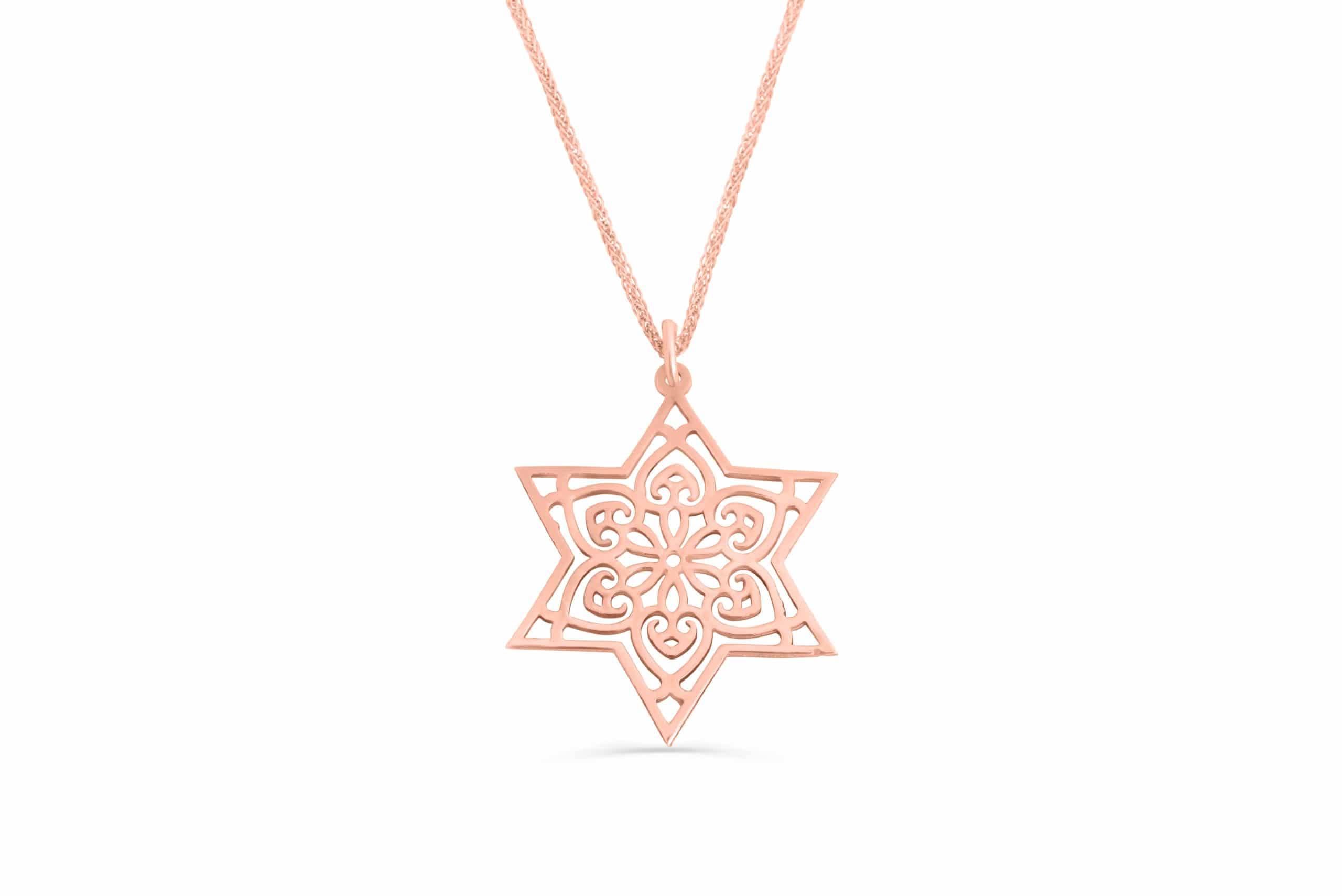 14K White Gold Star of David Necklace