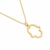 14K White Minimalist Gold Hamsa Necklace