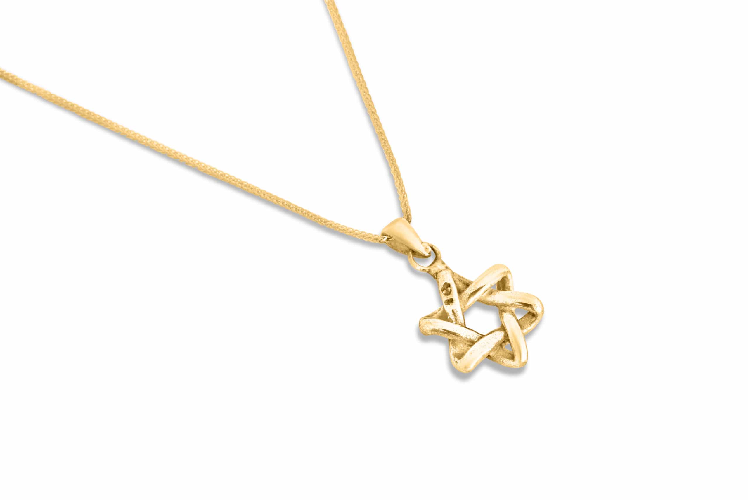 Minimalist 14K White Gold Star of David Necklace