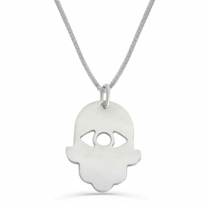 Modern Gold Necklace with Evil Eye Cut-out