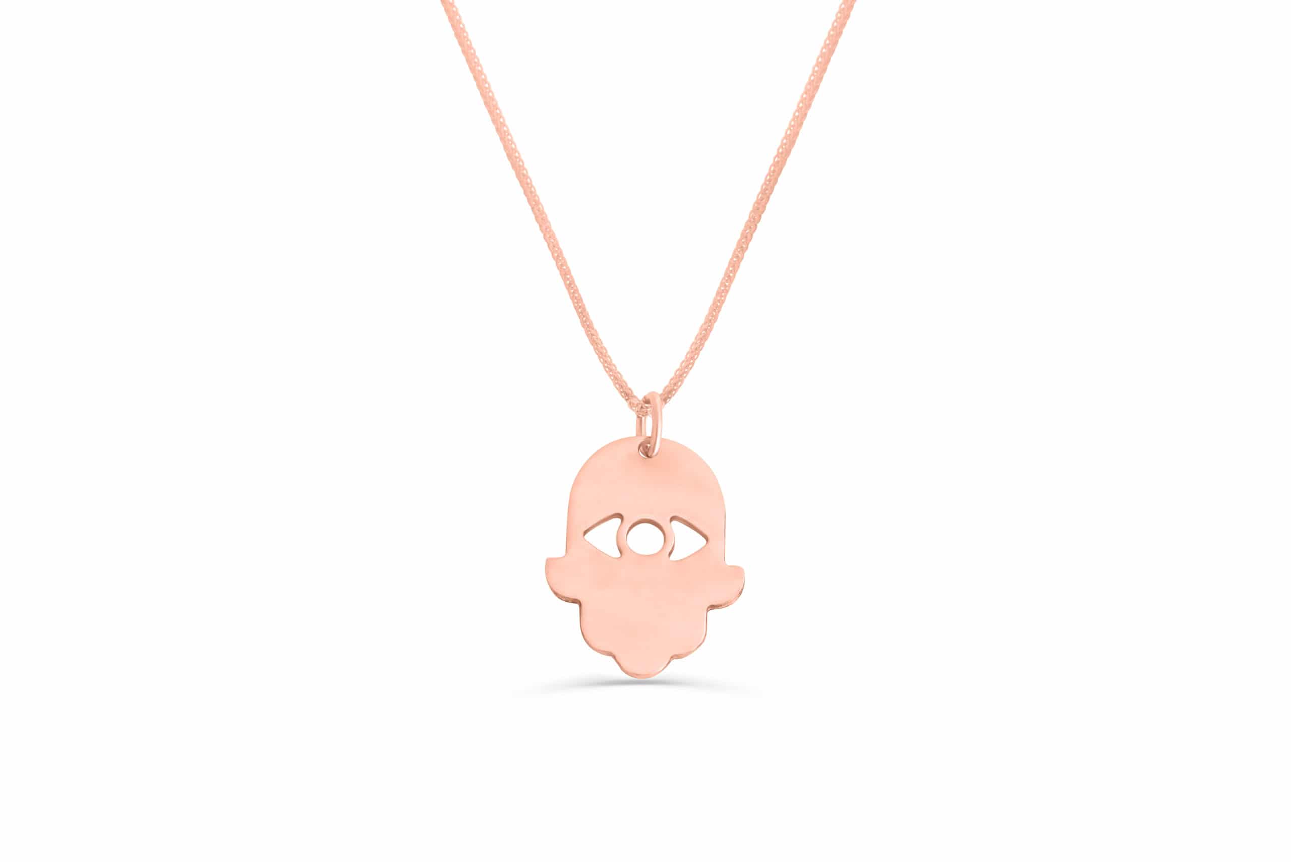 Modern Gold Necklace with Evil Eye Cut-out