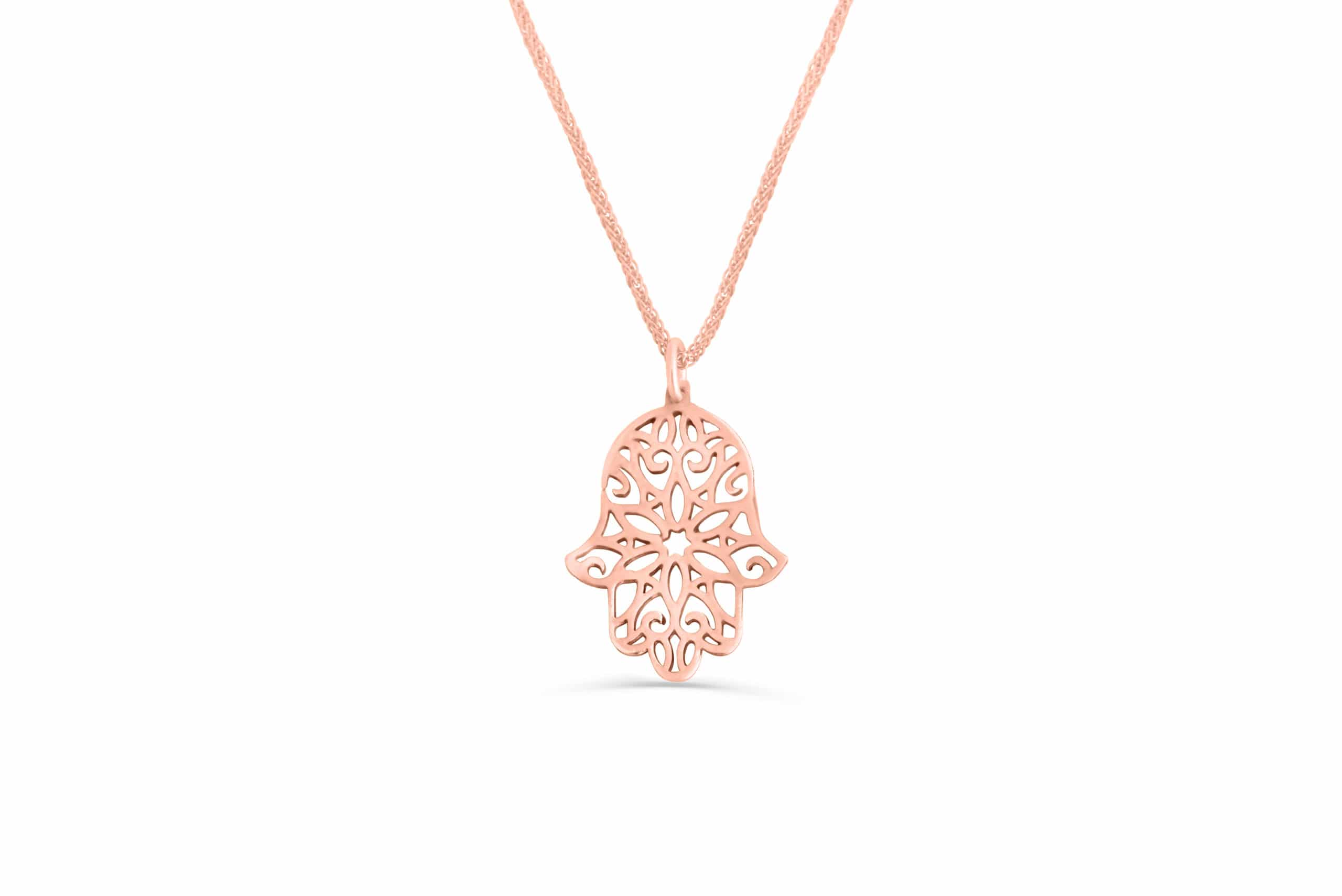 White Gold Filigree Hollow Lucky Hand Necklace