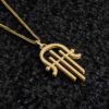 Harp Inspired Gold Lucky Hand Necklace
