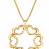 14k Gold Heart Necklace with a Star of David