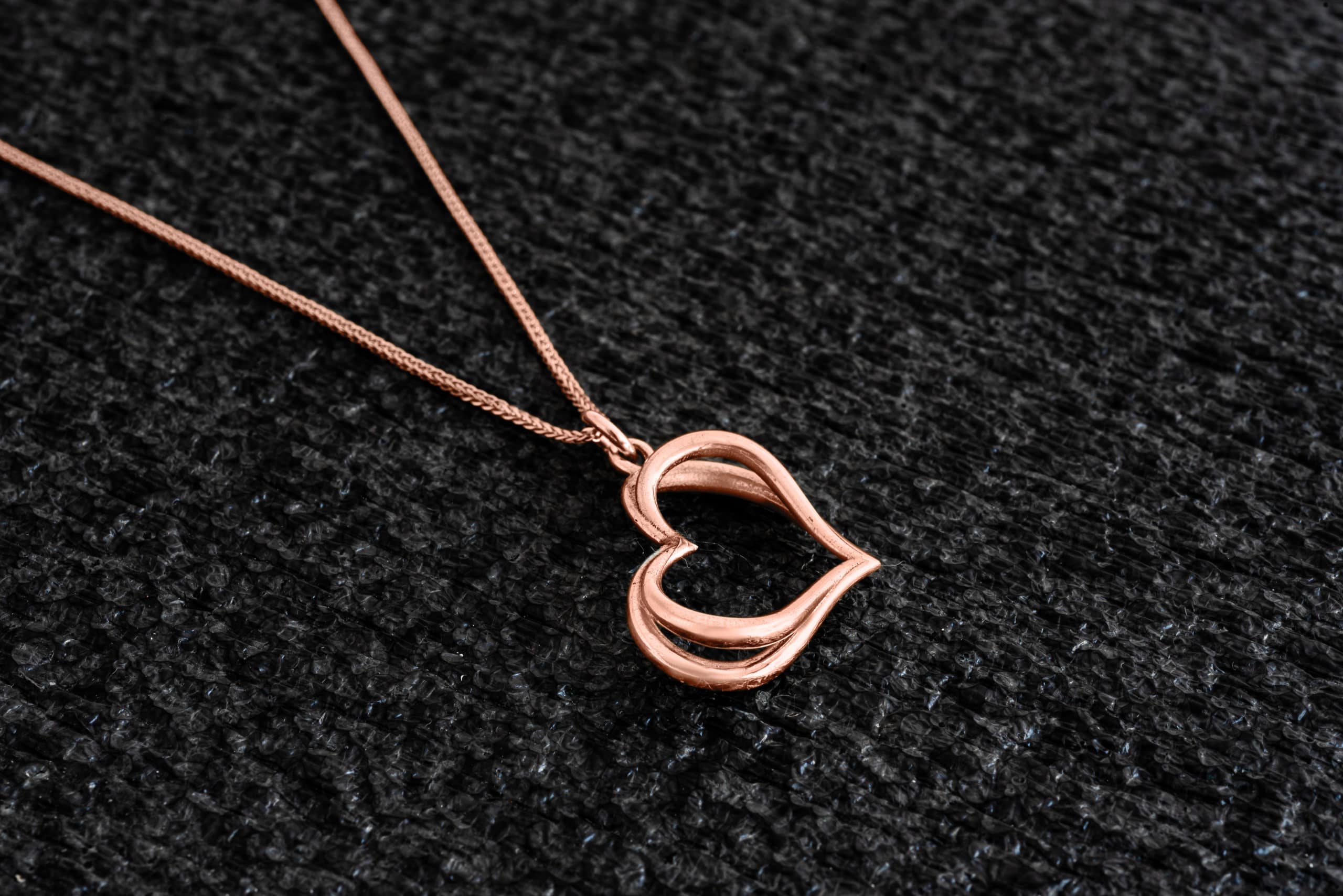 Butterfly Hollow Double Heart 14K Gold Necklace