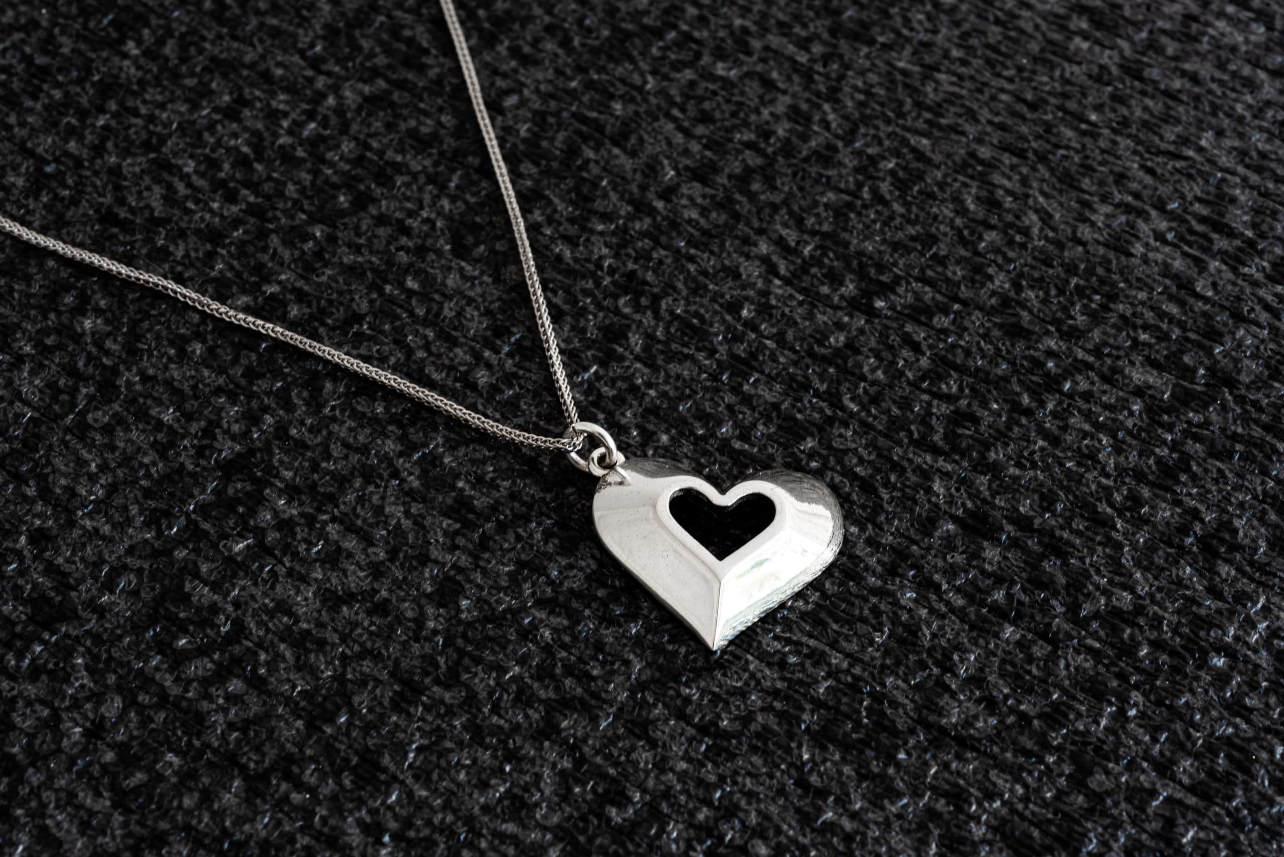 Delicate Thick Heart 14K Yellow Gold Necklace