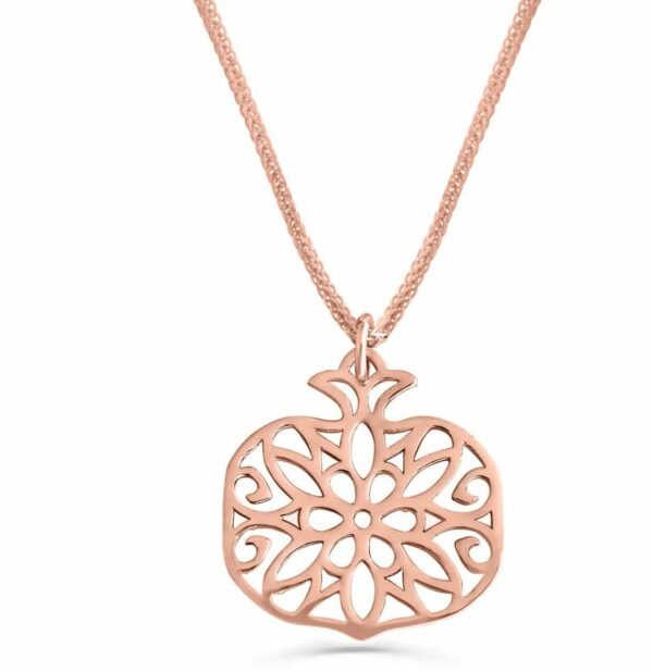 Gold Necklace with Pomegranate Pendant