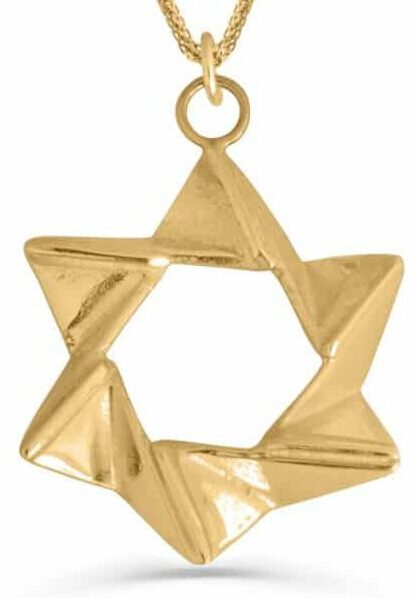 Origami Inspired 14K Yellow Gold Star Necklace