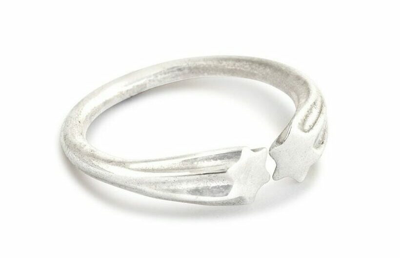 Star 14K White Gold Stackable Open Ring