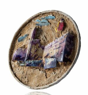 Colorful The Tower Of David Sculpture – Modern Judaica Art