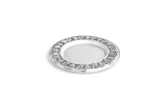 Beautiful Silver Grapes Kiddush Plate