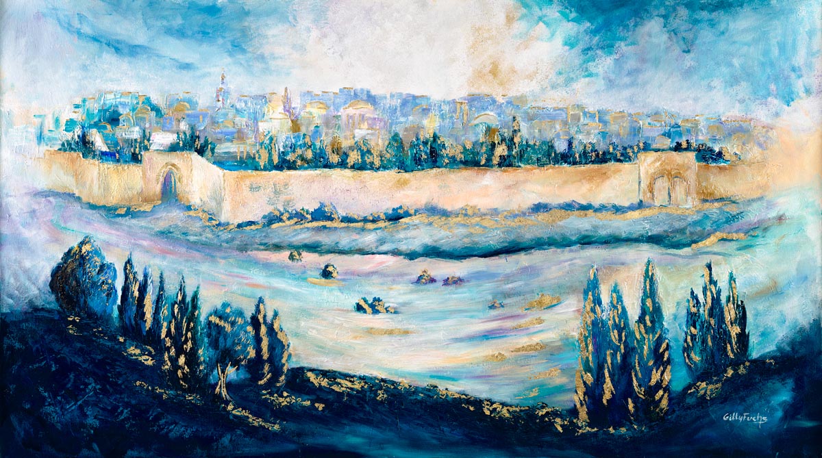 Sun Glow Panoramic Jerusalem painting